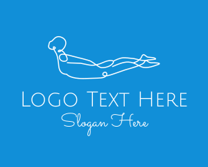 Yogi - Monoline Yoga Stretch logo design