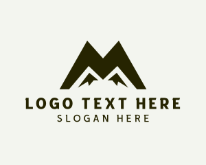 Exploration - Mountaineer Hiking Letter M logo design