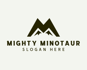 Mountaineer Hiking Letter M logo design