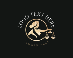 Attorney - Round Lady Scale logo design