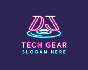 Neon DJ Music Logo