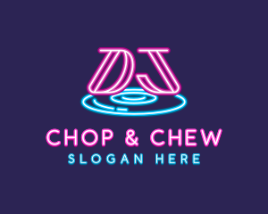 Neon DJ Music Logo