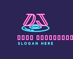 Neon DJ Music logo design