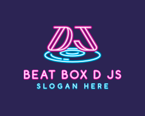 Dj - Neon DJ Music logo design