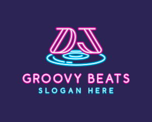 Disco - Neon DJ Music logo design