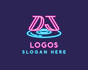Disco - Neon DJ Music logo design