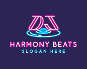 Music - Neon DJ Music logo design