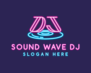 Dj - Neon DJ Music logo design