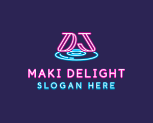 Neon Music DJ Nightclub logo design