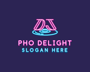 Neon Music DJ Nightclub logo design