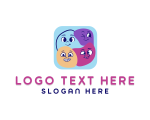 Kids Vlog - Cartoon Shapes Character logo design