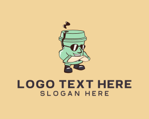 Latte - Coffee Cup Sunglasses logo design