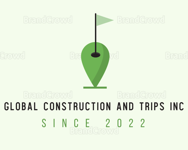 Golf Flag Pin Location Logo