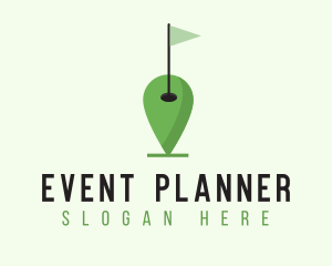 Golf Flag Pin Location Logo