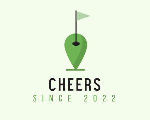 Green Flag - Golf Flag Pin Location logo design