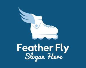 Flying Rollerblade Shoe logo design