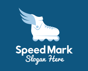 Flying Rollerblade Shoe logo design