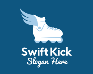 Flying Rollerblade Shoe logo design