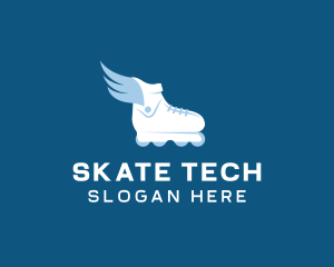 Flying Rollerblade Shoe logo design