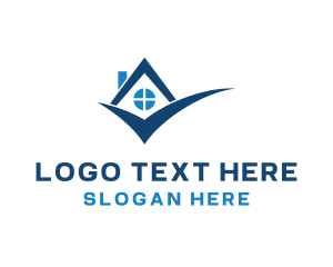 Residential - Blue Check House logo design