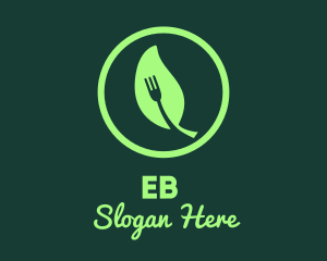 Eat - Leaf Fork Vegan Resto logo design