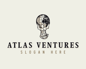 Atlas Globe Strength logo design