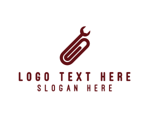 Automotive - Wrench Paper Clip logo design