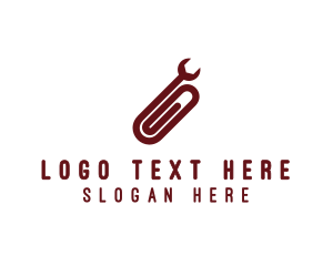 Hand Tools - Wrench Paper Clip logo design