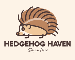 Hedgehog - Brown Pet Hedgehog logo design