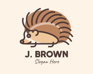 Brown Pet Hedgehog logo design