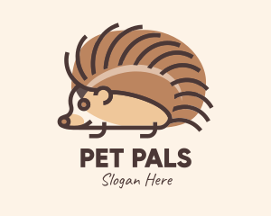 Brown Pet Hedgehog logo design