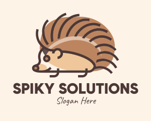 Brown Pet Hedgehog logo design