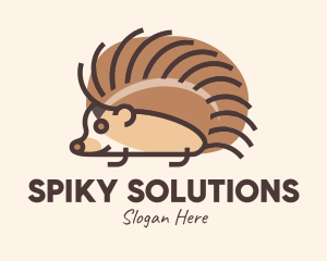 Porcupine - Brown Pet Hedgehog logo design