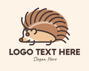 Cute - Brown Pet Hedgehog logo design