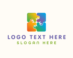 Family - Child Nursery Puzzle logo design