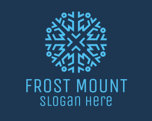 Ice Frost Snowflake logo design