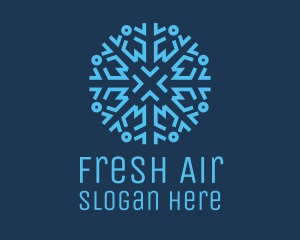 Ice Frost Snowflake logo design