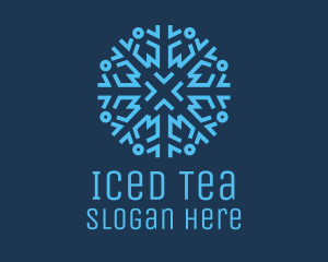 Ice Frost Snowflake logo design