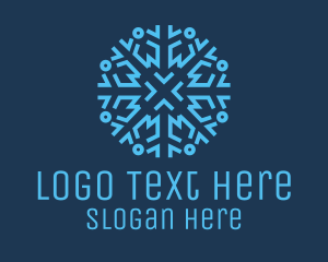 Ice Frost Snowflake Logo