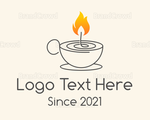 Teacup Candle Flame Logo