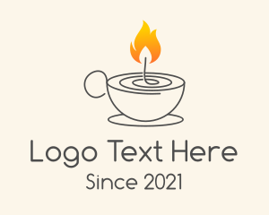 Home Decor - Teacup Candle Flame logo design