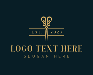 Emblem - Elegant Hairdresser Shears logo design