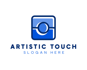 Blue Camera Photography App logo design