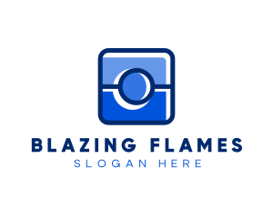 Blue Camera Photography App logo design