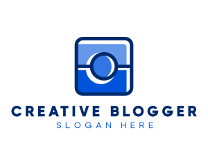 Blogger - Blue Camera Photography App logo design