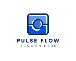 Blue Camera Photography App logo design