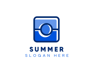 Blue Camera Photography App logo design