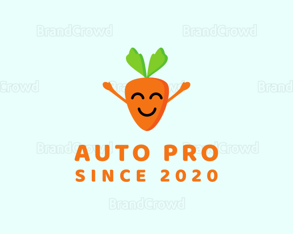 Smiling Carrot Vegetable Logo