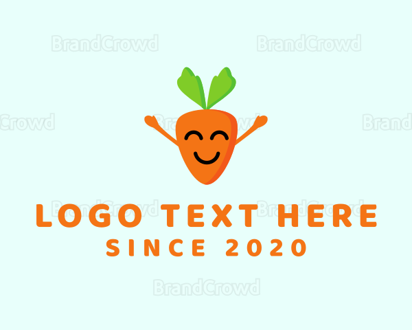 Smiling Carrot Vegetable Logo