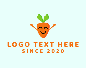 Cartoon - Smiling Carrot Vegetable logo design